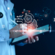 Medical technology, doctor use AI robots for diagnosis, care, and increasing accuracy